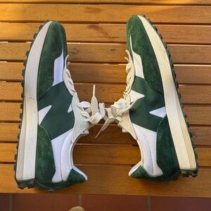 New Balance 327 Forest Green and White Sneakers